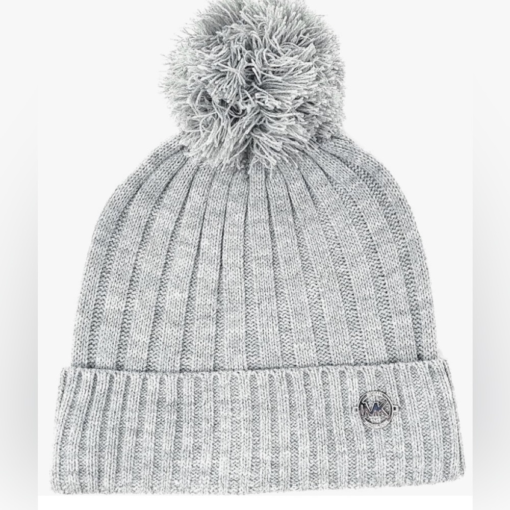 NWT grey Michael Kors Beanie with Pom